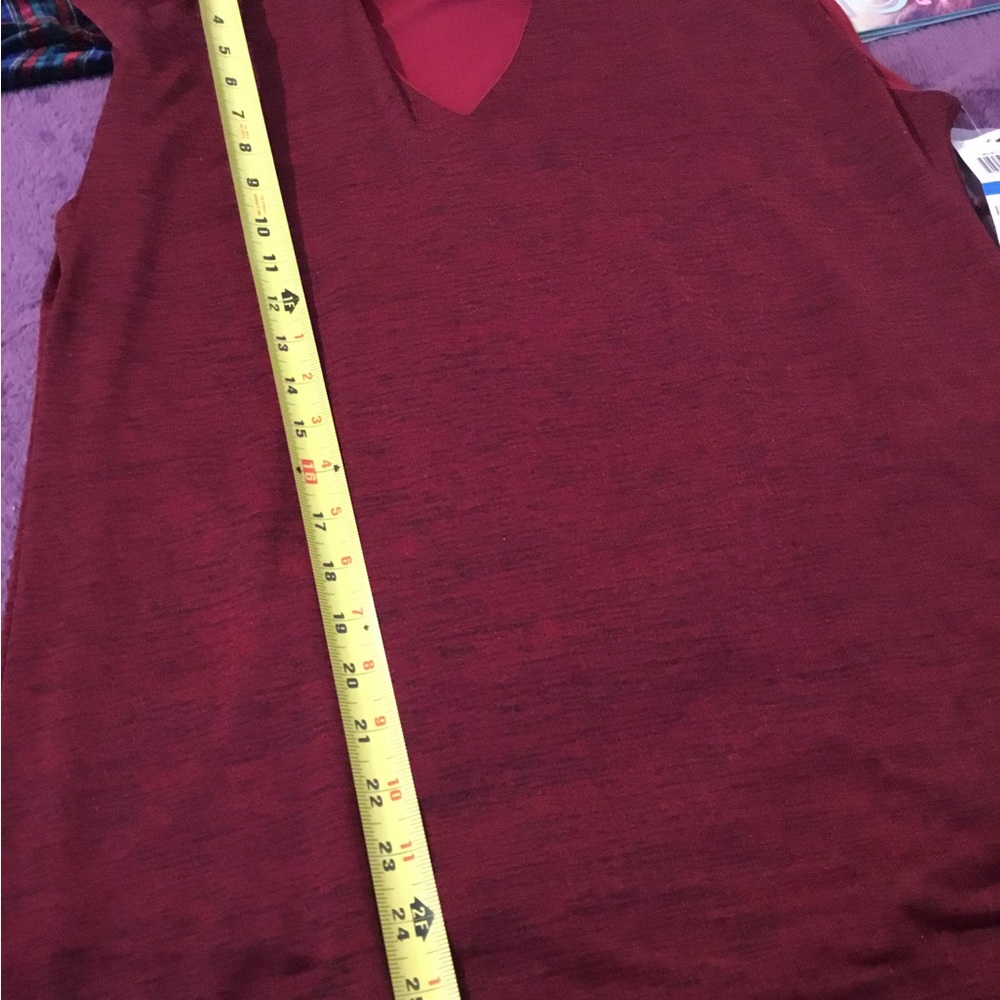 NWT International Concepts Maroon Key Hole Tank Top XL - Picture 5 of 9